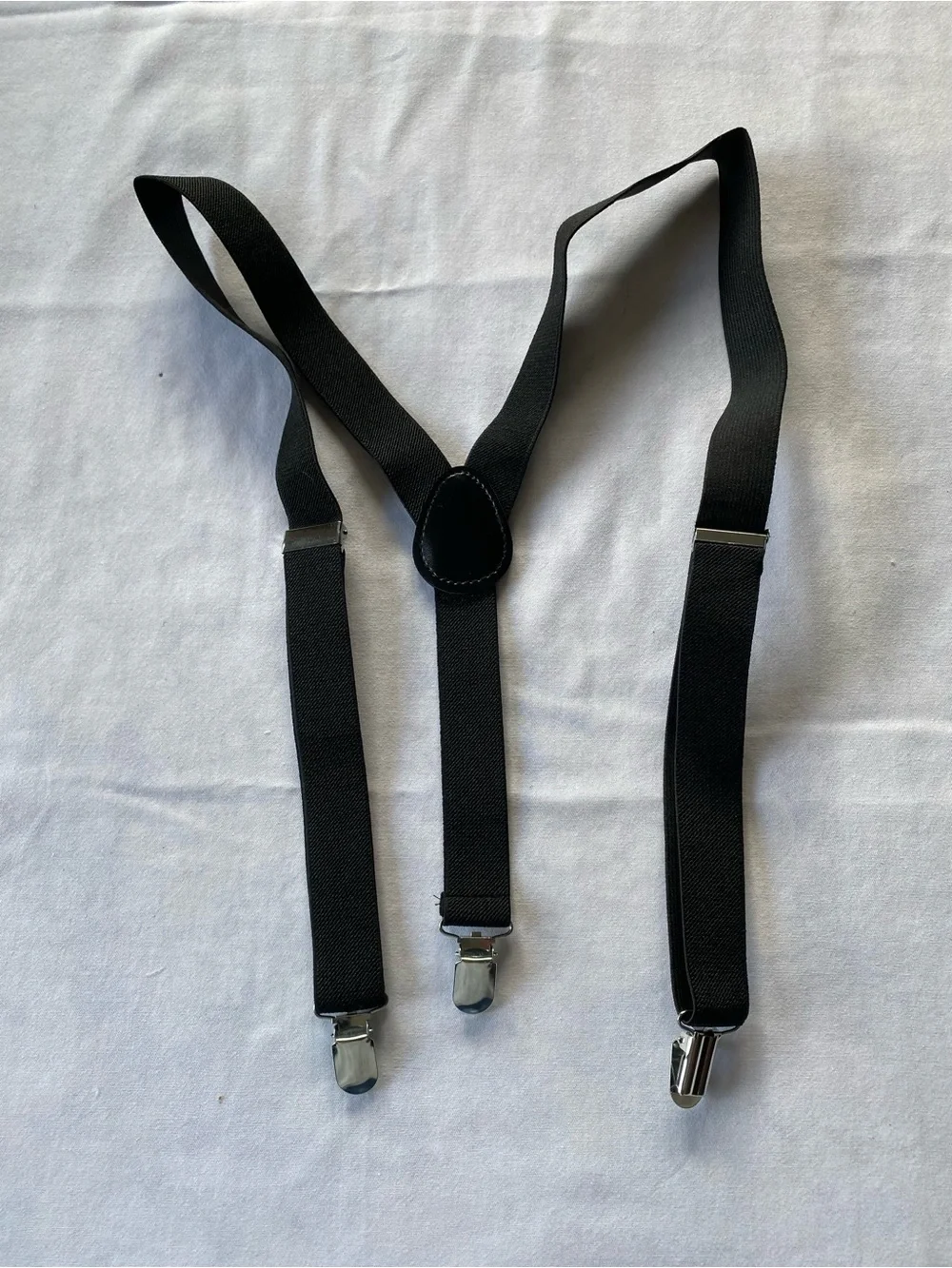 Source Unknown Black Kids Elastic Suspenders with Silver Clips